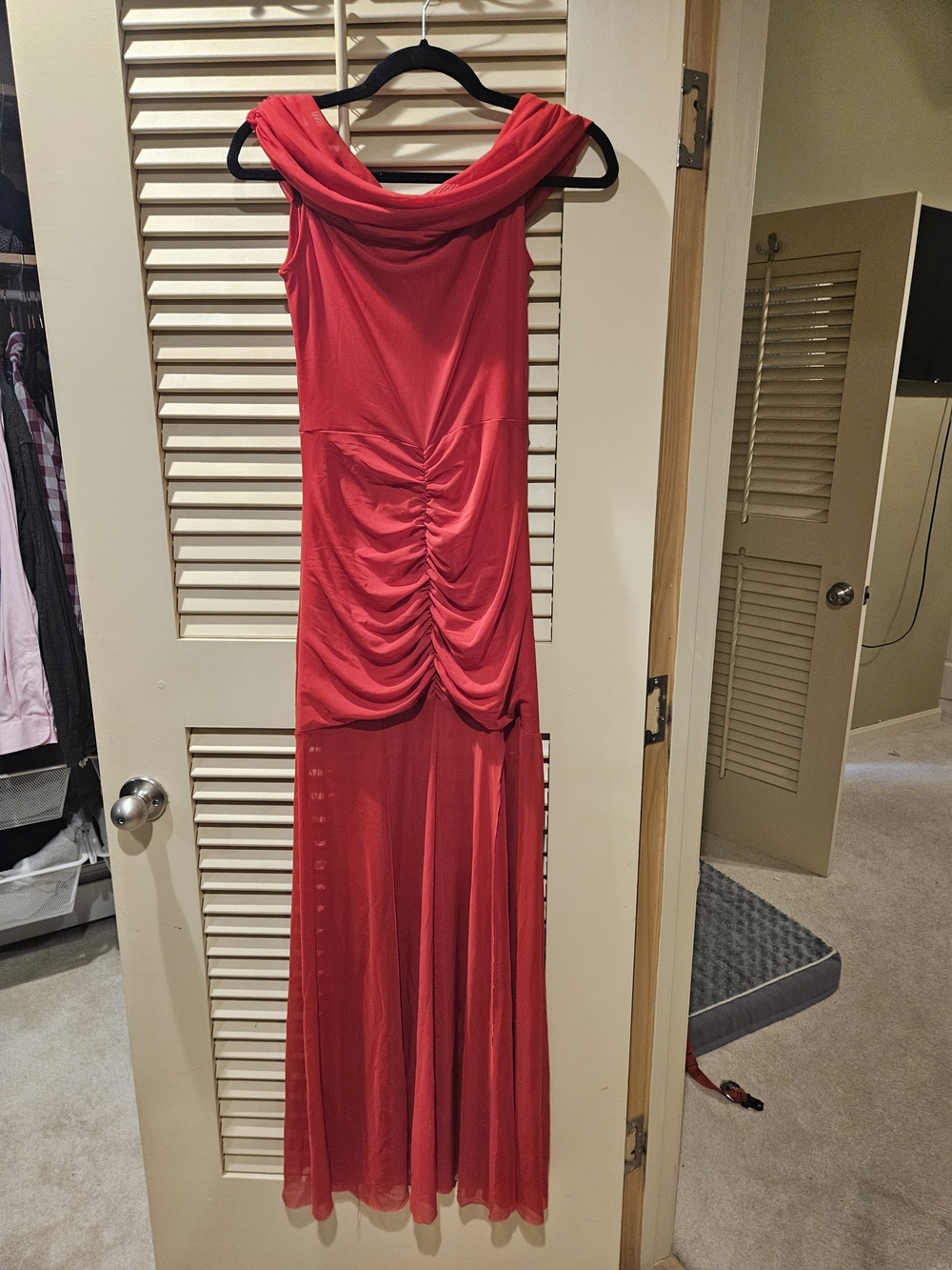 Showpo Red Draped Ruched Maxi Dress